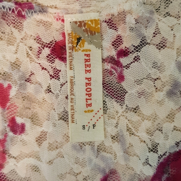 Free people LS floral sheer lace top sz SP *C1 - Picture 7 of 8